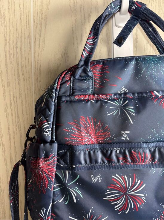 NWOT Lug Mini Puddle Jumper Backpack Navy Blue Fireworks Double Handle